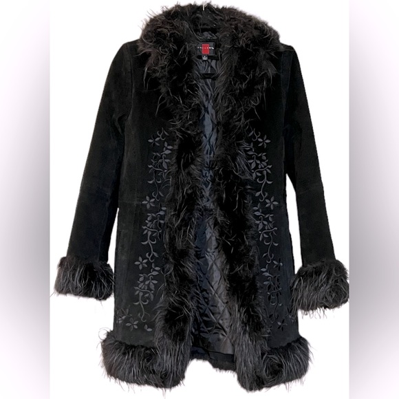 Gallery | Jackets & Coats | Vintage Genuine Suede Faux Fur Black Penny ...